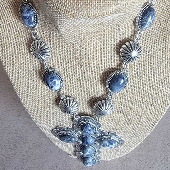 Silver Tone Cross Necklace - Picture 2 of 6